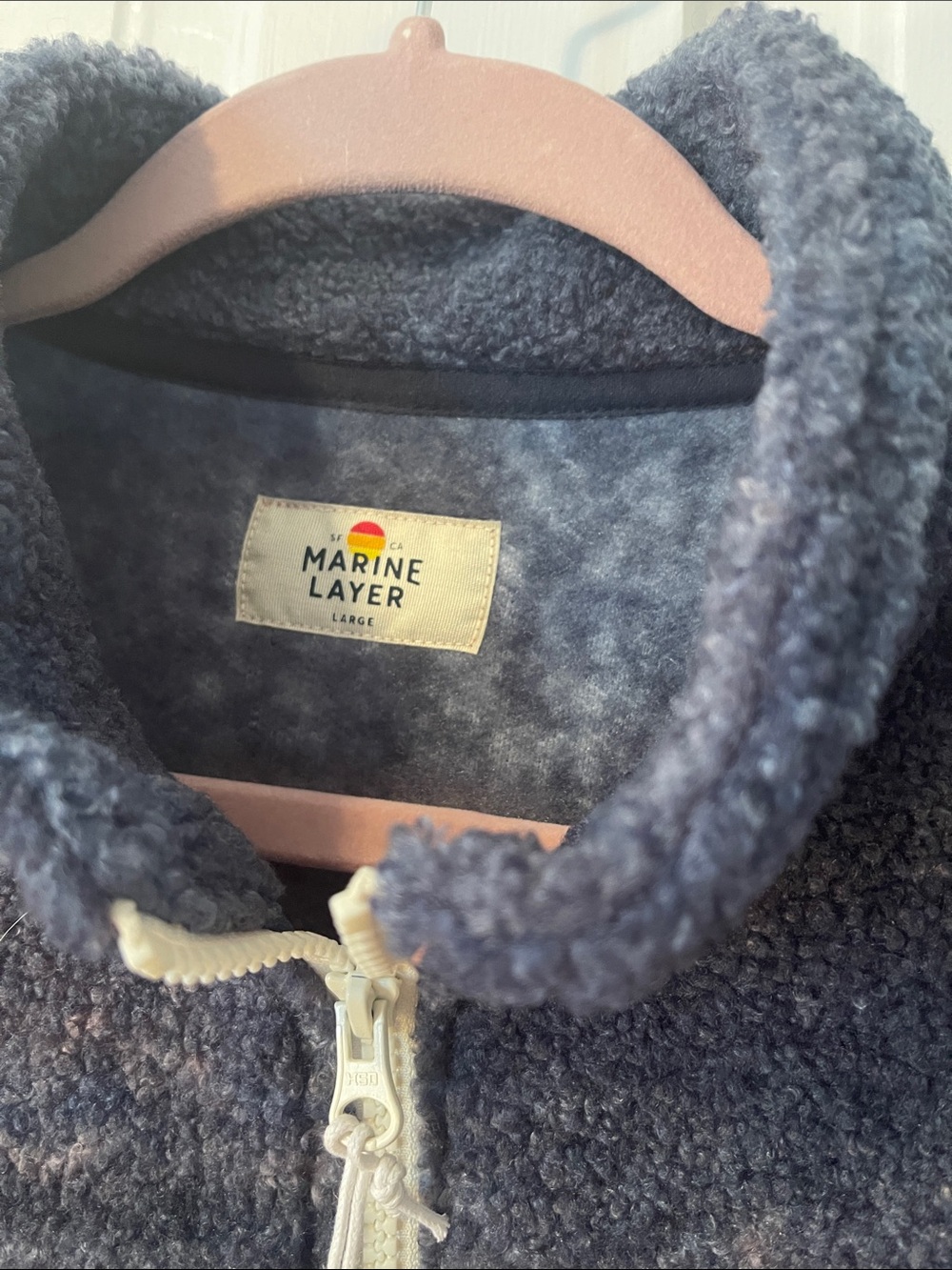Marine Layer Sunset Ombre Sherpa 1/4 zip Pullover Men’s Large NWT MRSP $148 - Picture 3 of 6
